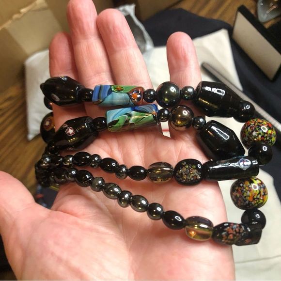 Vintage Millefiori graduating glass bead necklace - Picture 8 of 11